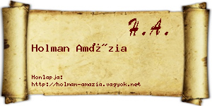 Holman Amázia névjegykártya